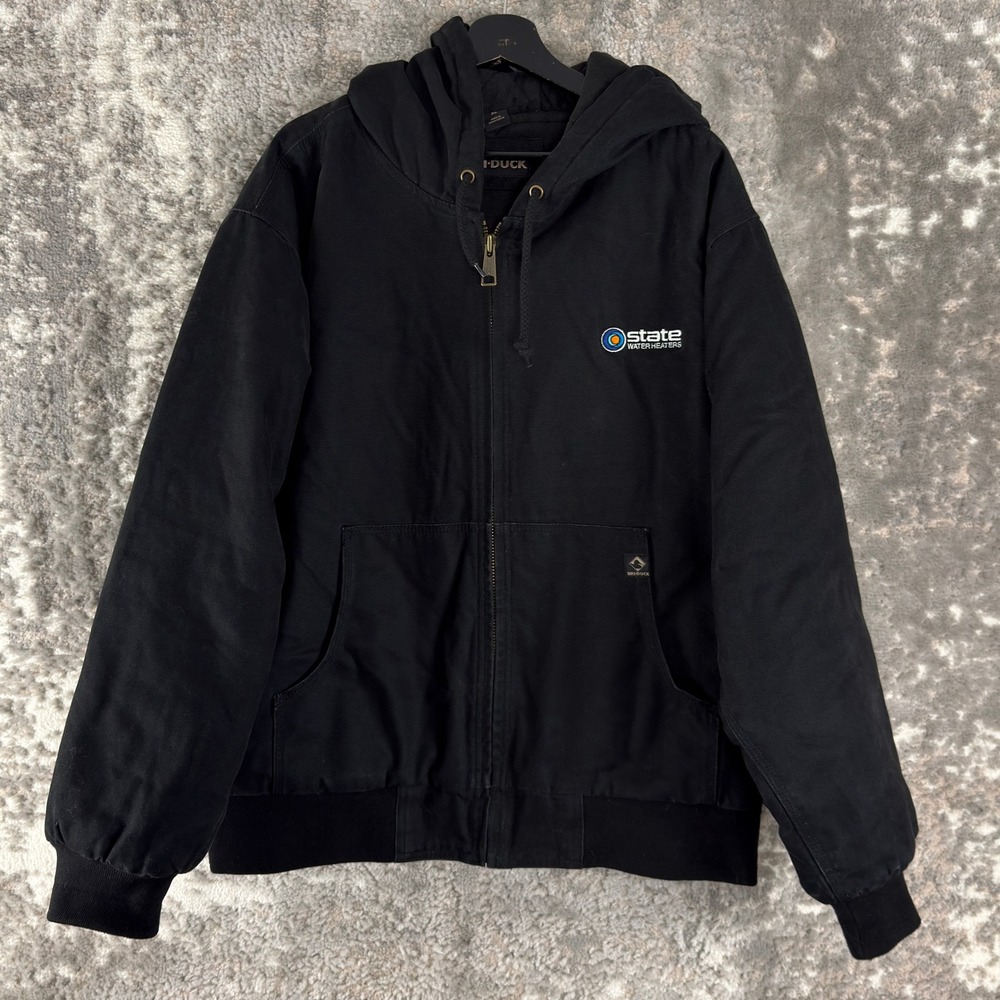 Dri-Duck‎ Sz XL Outdoor Canvas Quilted Lined Hooded Jacket Black Men